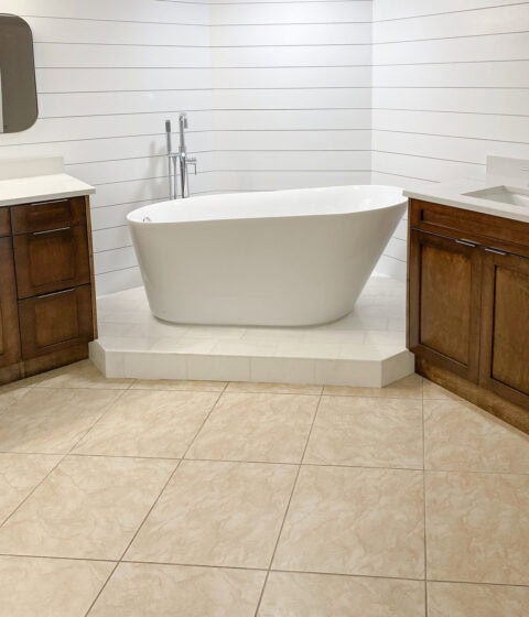 tile flooring in bathroom