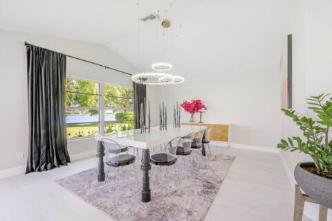 remodeled dining room area in the house in naples