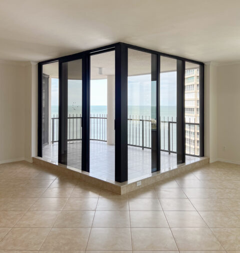 balcony tile and repainted metal surfaces